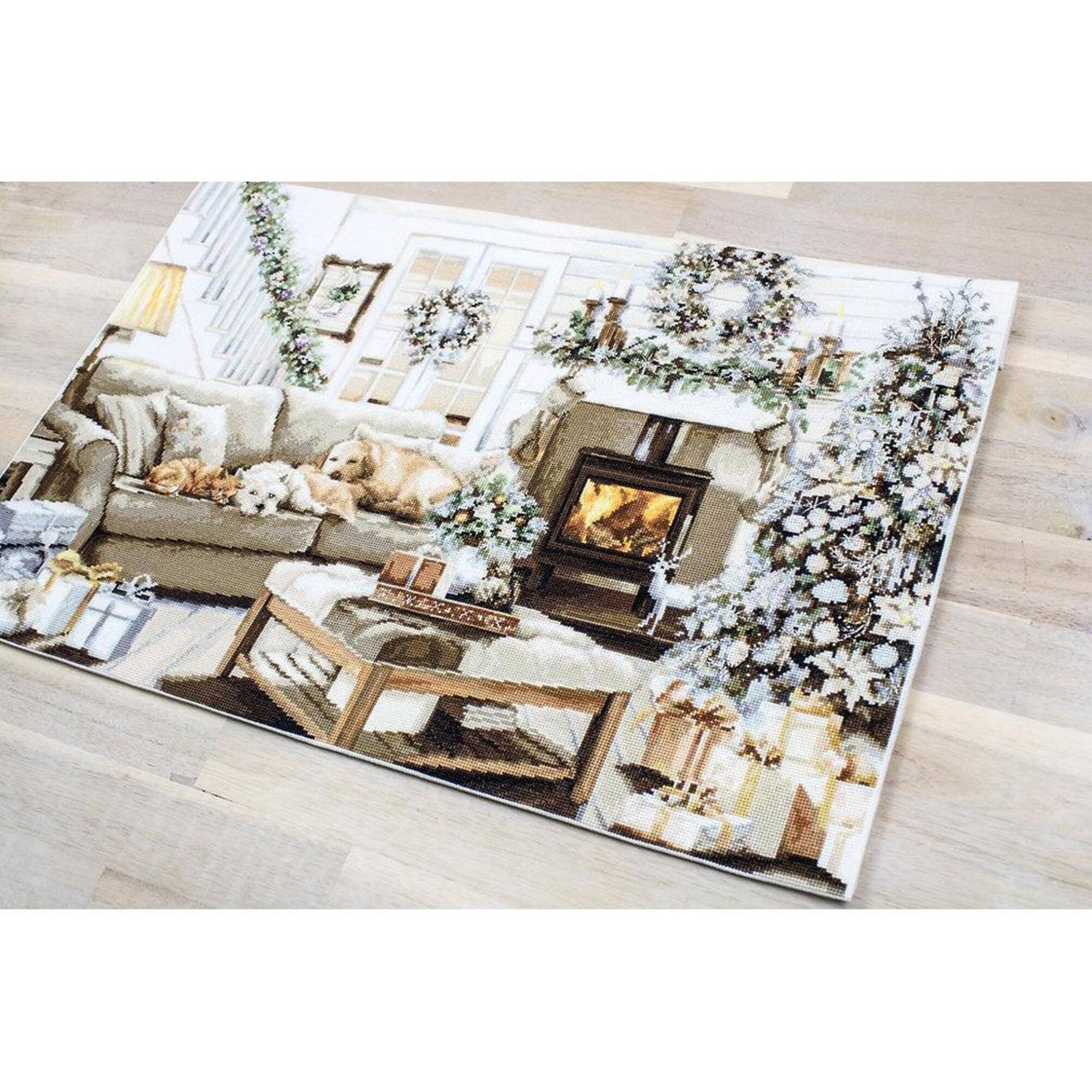 Luca-S Dreaming Of A White Christmas Counted Cross Stitch Kit